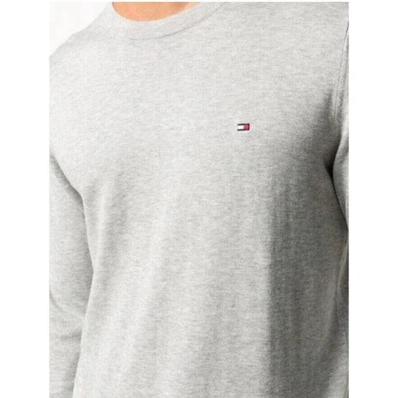 Tommy Hilfiger Pullover light Sweater Mens Size XXL Gray core Long Sleeves - Picture 3 of 15
